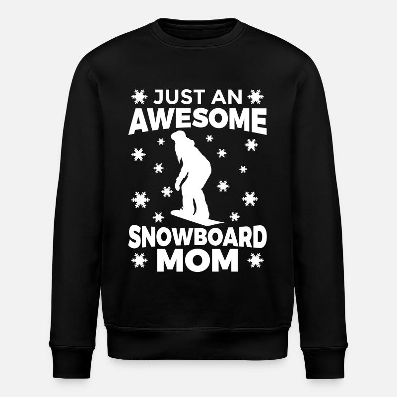 Awesome snowboard mom - Stanley/Stella ROLLER Unisex Organic Sweatshirt - black