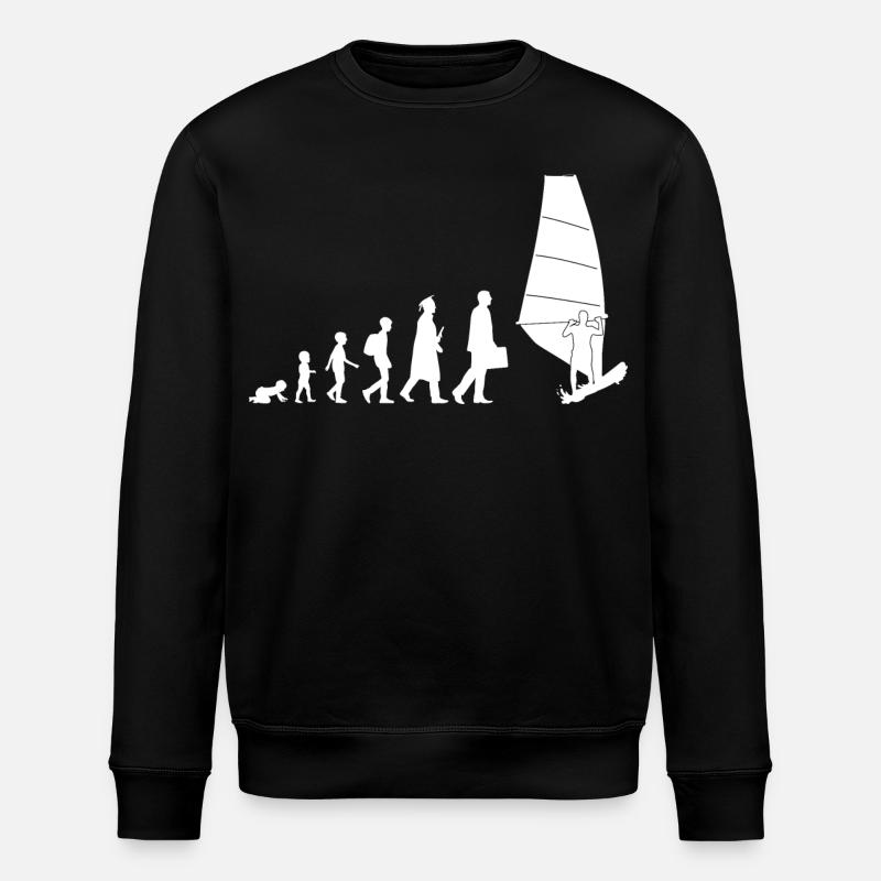 Windsurfing Evolution - Stanley/Stella ROLLER Unisex Organic Sweatshirt - black