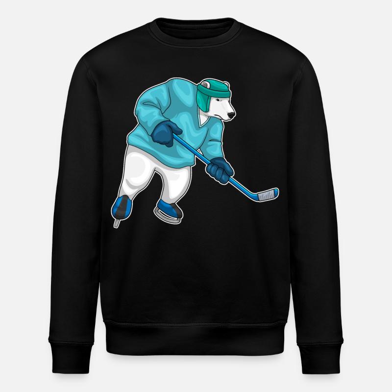 Eisbär Eishockey Eishockeyschläger - Stanley/Stella Unisex Bio-Sweatshirt ROLLER - Schwarz