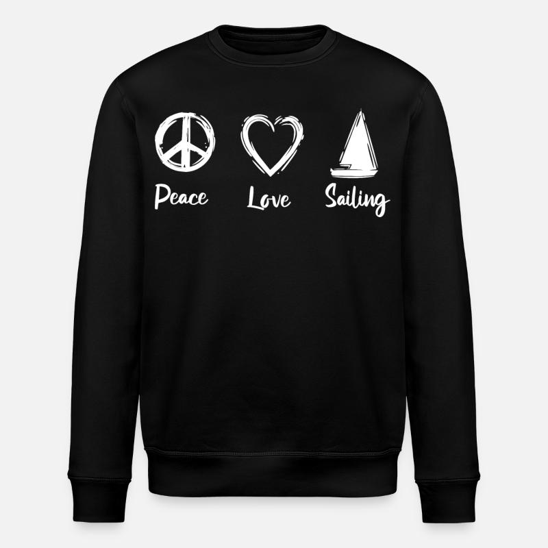 Peace Love Sailing - Stanley/Stella Unisex Bio-Sweatshirt ROLLER - Schwarz