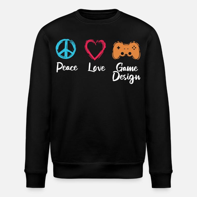 Peace Love Game Design - Stanley/Stella ROLLER Unisex Organic Sweatshirt - black