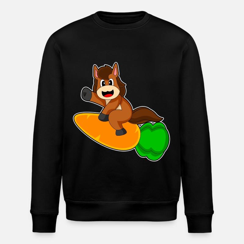 Pferd Karotte Rakete - Stanley/Stella Unisex Bio-Sweatshirt ROLLER - Schwarz