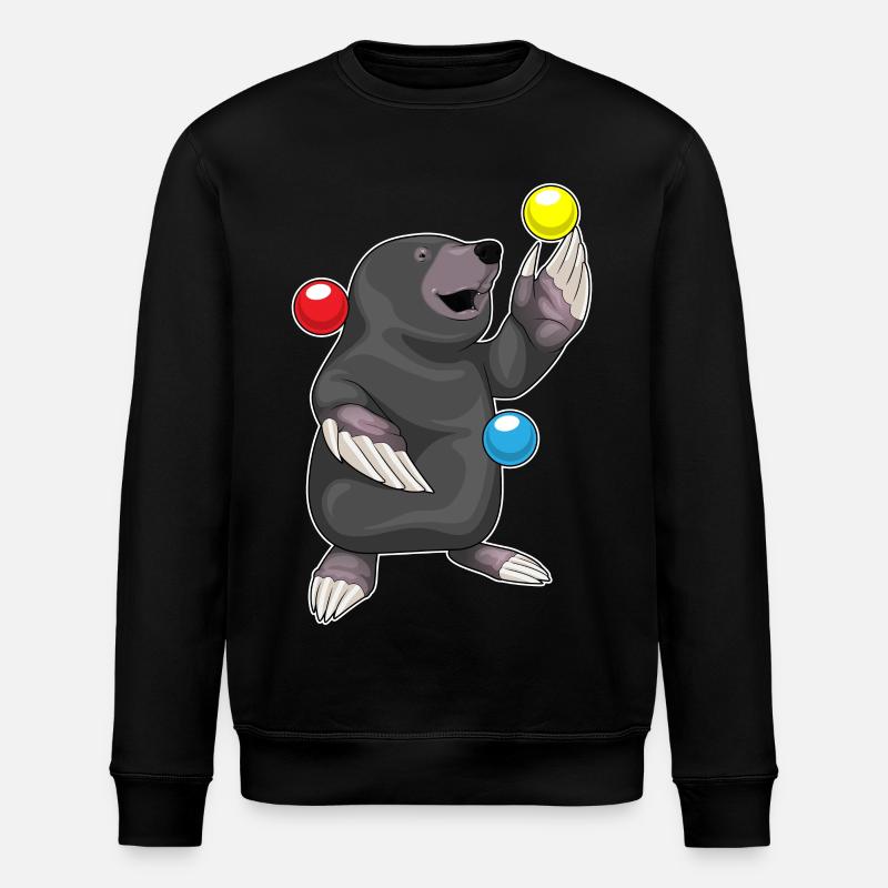 Mole Juggler Juggling - Stanley/Stella ROLLER Unisex Organic Sweatshirt - black