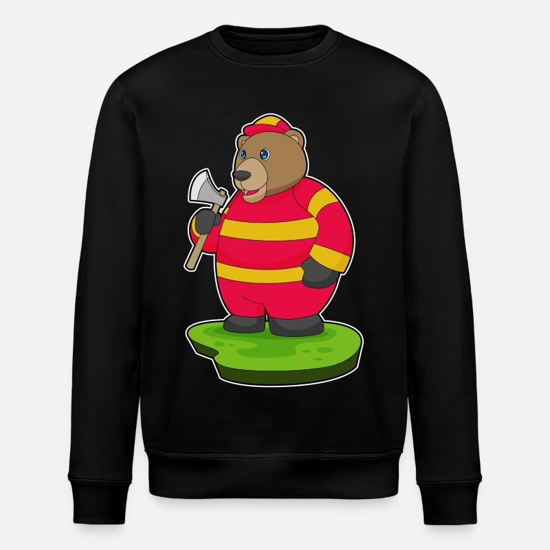 Hache de pompier ours - Sweat bio ROLLER Stanley/Stella Unisexe - noir