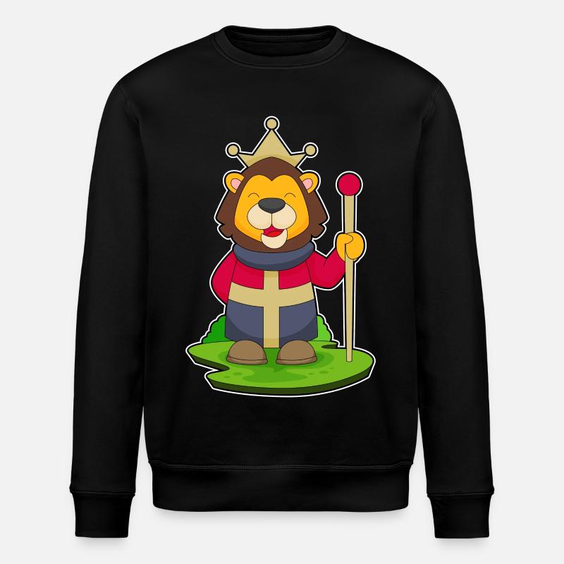 Couronne du roi Léo - Sweat bio ROLLER Stanley/Stella Unisexe - noir