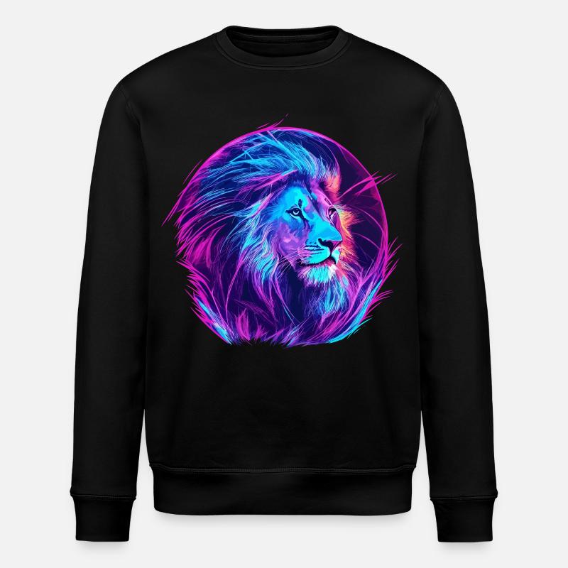 Löwe Vaporwave EDM - Stanley/Stella Unisex Bio-Sweatshirt ROLLER - Schwarz