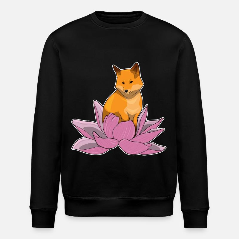 Fuchs Lotusblume - Stanley/Stella Unisex Bio-Sweatshirt ROLLER - Schwarz