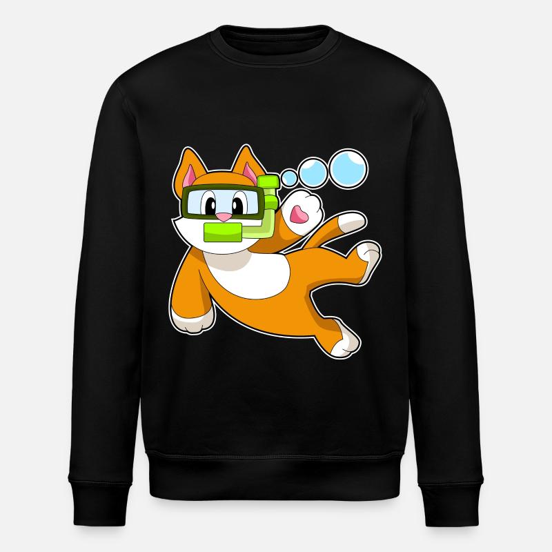 Cat Diver Snorkel - Sweat bio ROLLER Stanley/Stella Unisexe - noir