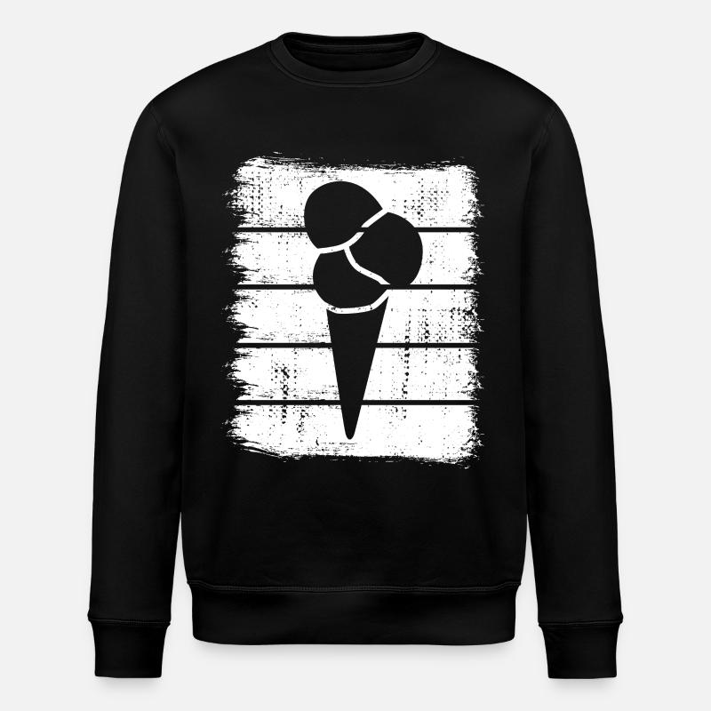 Eis in der Waffel - Stanley/Stella Unisex Bio-Sweatshirt ROLLER - Schwarz