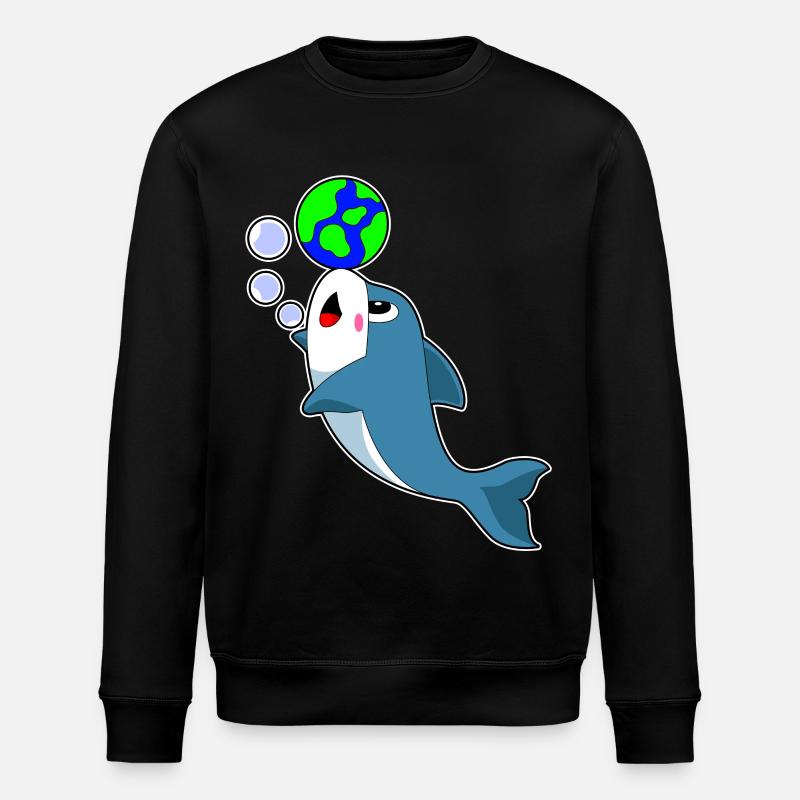 Delfin Erdkugel - Stanley/Stella Unisex Bio-Sweatshirt ROLLER - Schwarz