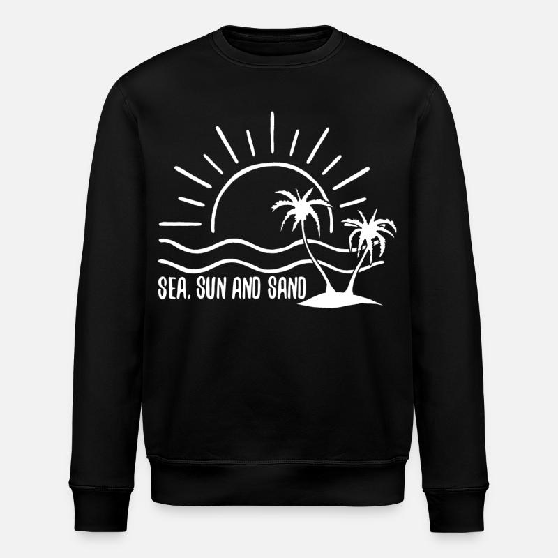 Mer, soleil et sable (blanc) - Sweat bio ROLLER Stanley/Stella Unisexe - noir