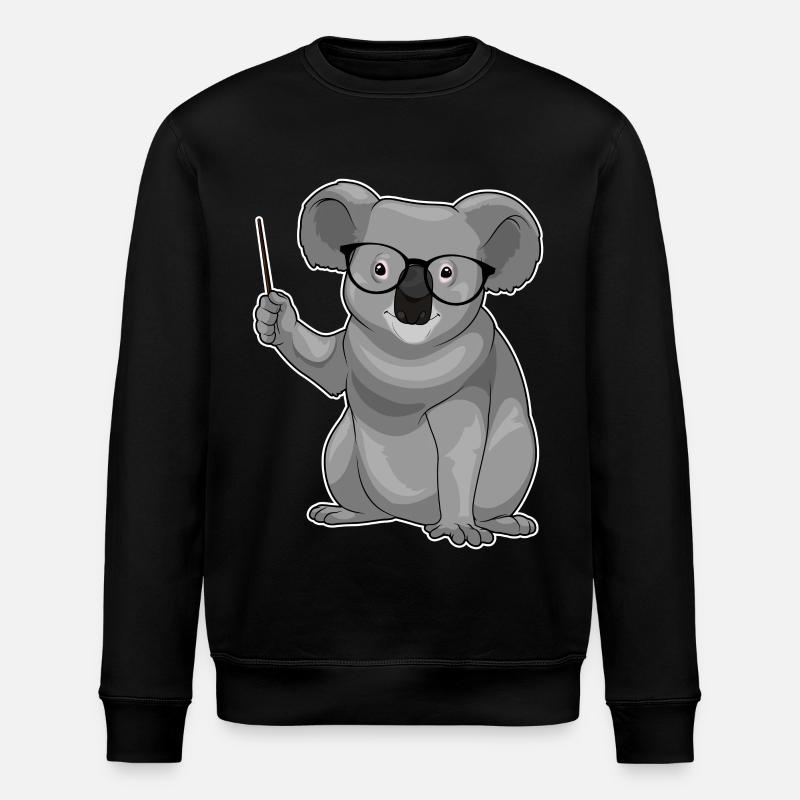 Koala Lehrer Pointer - Stanley/Stella Unisex Bio-Sweatshirt ROLLER - Schwarz