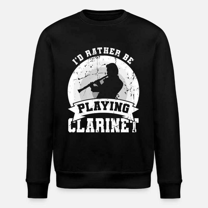 Funny clarinet joke - Stanley/Stella ROLLER Unisex Organic Sweatshirt - black