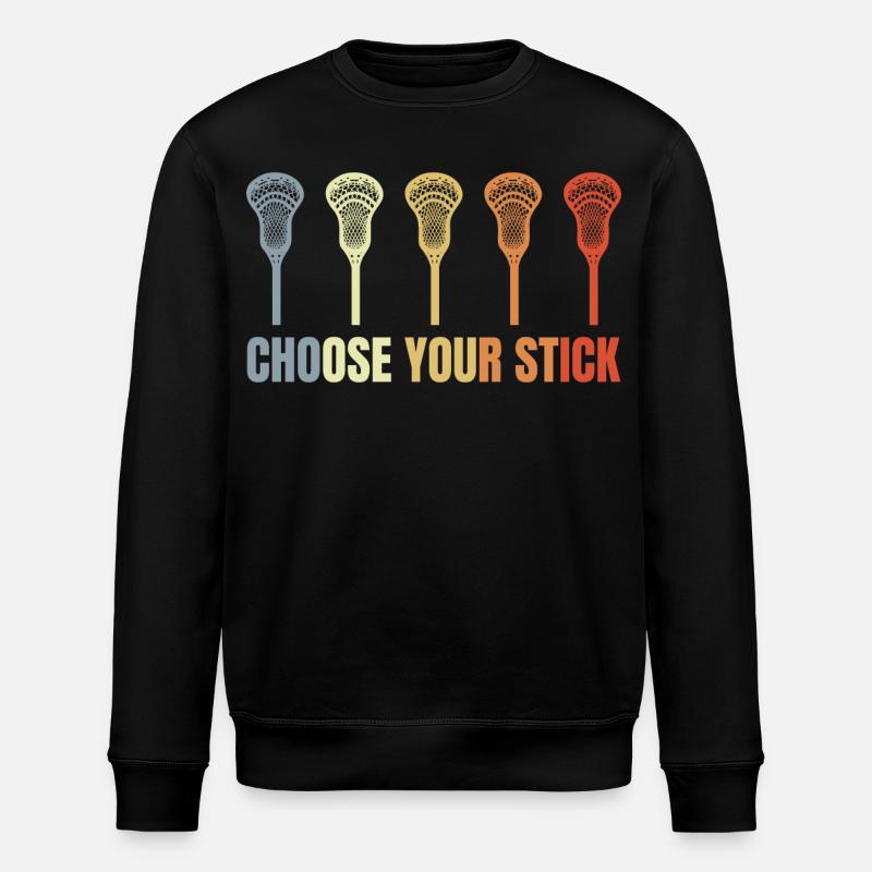 Funny lacrosse slogan - Stanley/Stella ROLLER Unisex Organic Sweatshirt - black