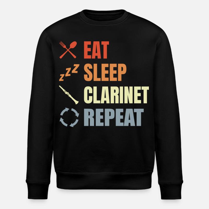 Manger Sommeil Clarinette Répéter - Sweat bio ROLLER Stanley/Stella Unisexe - noir