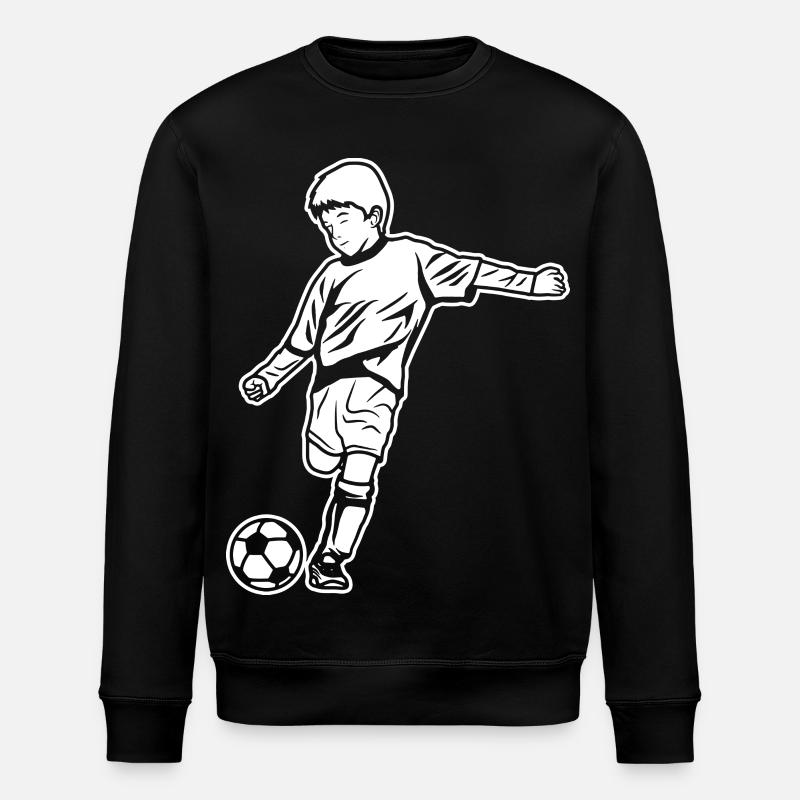 Fußball Junge Zeichnung - Stanley/Stella Unisex Bio-Sweatshirt ROLLER - Schwarz