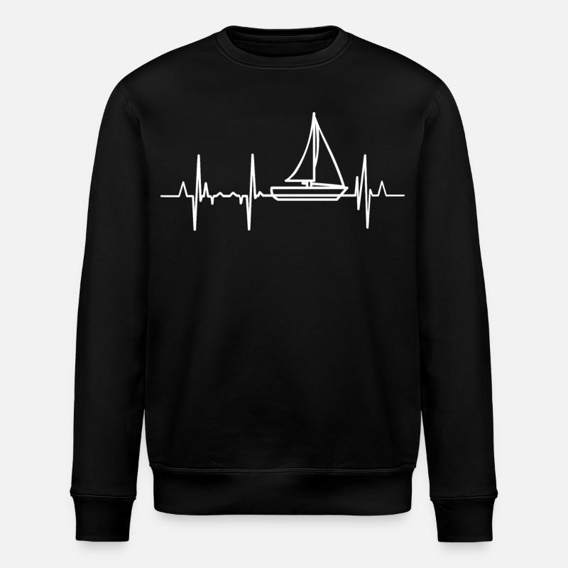 Segeln Herzschlag - Stanley/Stella Unisex Bio-Sweatshirt ROLLER - Schwarz