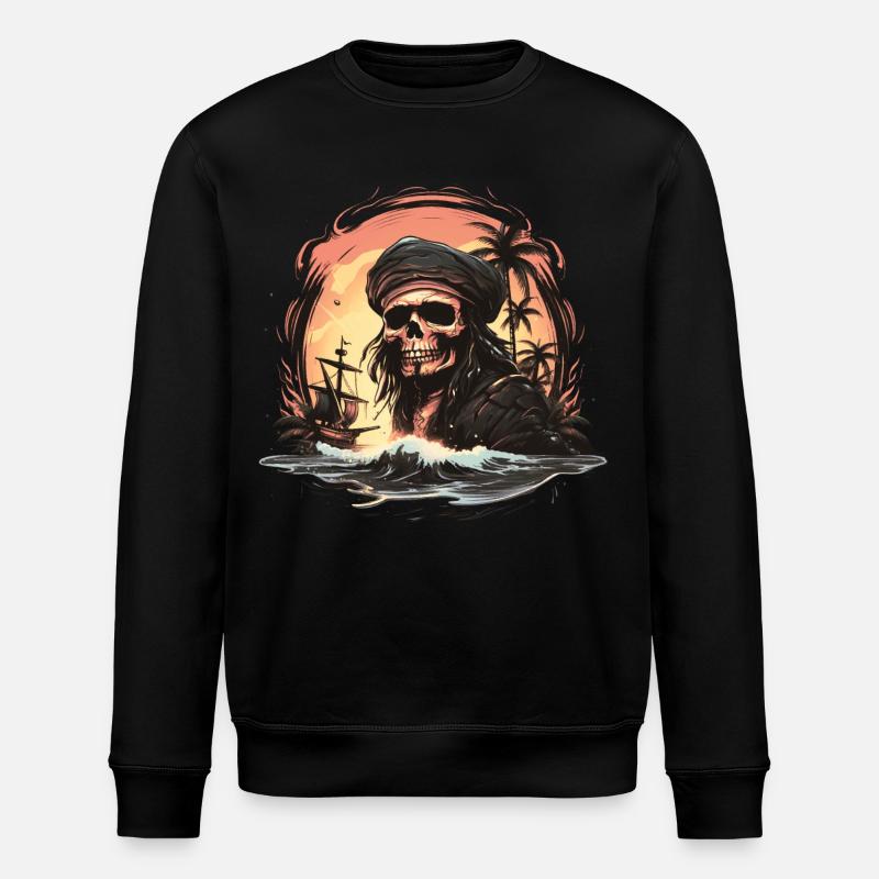 Totenkopfpirat - Stanley/Stella Unisex Bio-Sweatshirt ROLLER - Schwarz