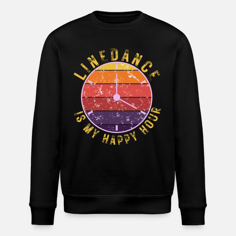 Geschenkidee: Linedance is my happy hour - Stanley/Stella Unisex Bio-Sweatshirt ROLLER - Schwarz