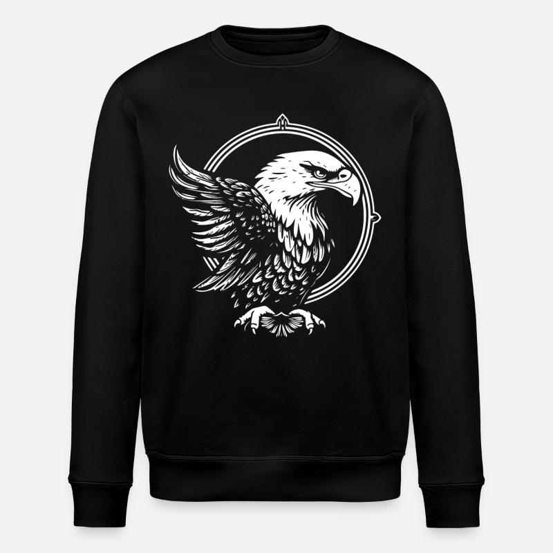 Eagle in a circle - Stanley/Stella ROLLER Unisex Organic Sweatshirt - black