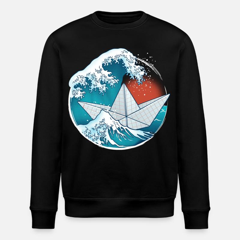 Bateau en papier origami - Sweat bio ROLLER Stanley/Stella Unisexe - noir