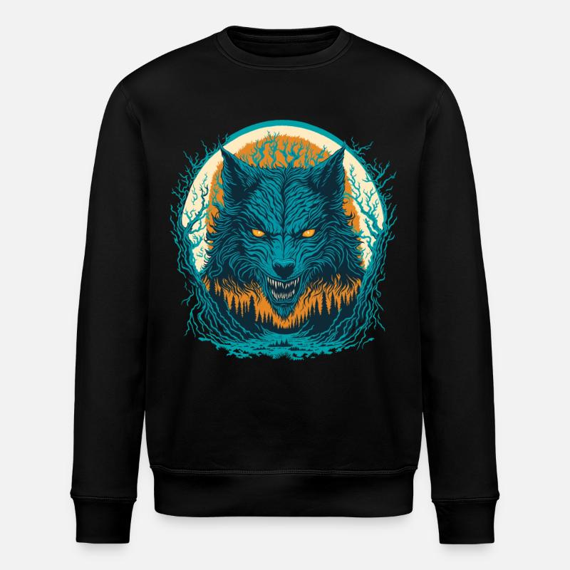 Lykanthrop Porträt - Werwolf - Stanley/Stella Unisex Bio-Sweatshirt ROLLER - Schwarz