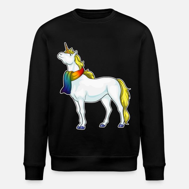 Einhorn Schal Regenbogen - Stanley/Stella Unisex Bio-Sweatshirt ROLLER - Schwarz