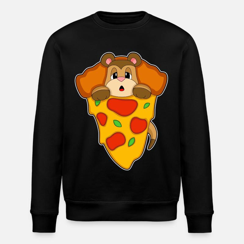 Erdmännchen Pizza - Stanley/Stella Unisex Bio-Sweatshirt ROLLER - Schwarz