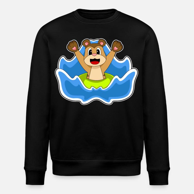 Erdmännchen Schwimmen Schwimmring Sommer - Stanley/Stella Unisex Bio-Sweatshirt ROLLER - Schwarz
