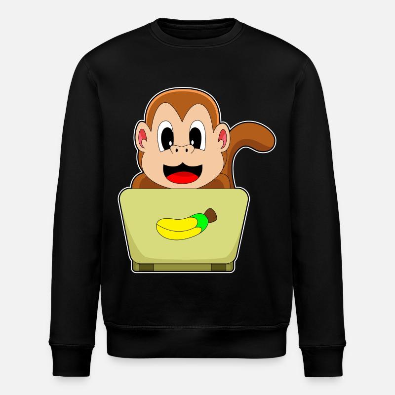 Affe Laptop - Stanley/Stella Unisex Bio-Sweatshirt ROLLER - Schwarz