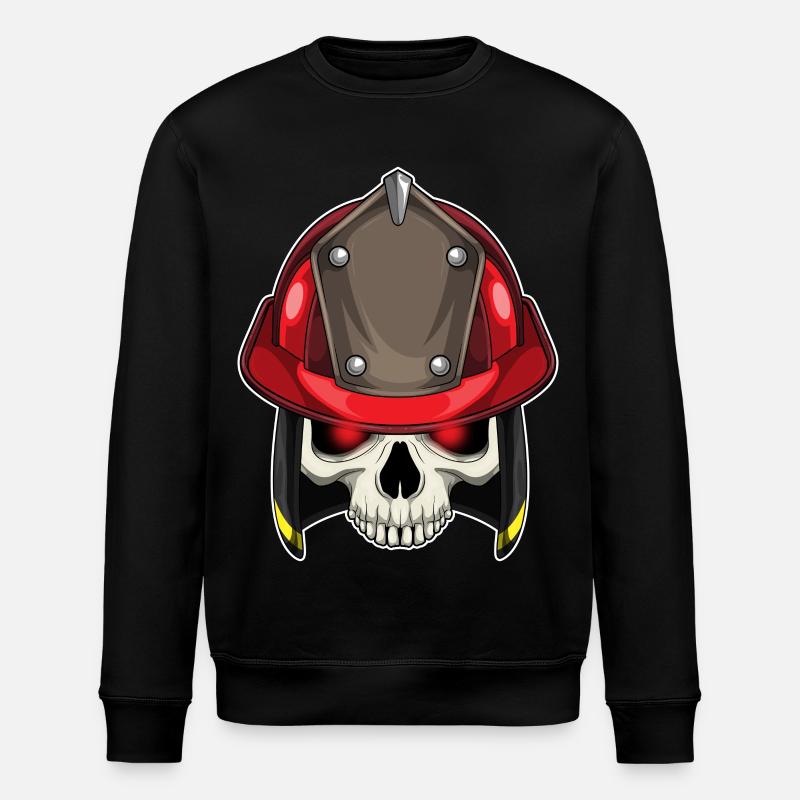Skull Firefighter Fire Brigade - Sweat bio ROLLER Stanley/Stella Unisexe - noir