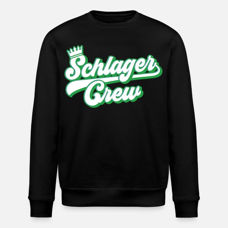 Schlager Crew | Farben änderbar - Stanley/Stella Unisex Bio-Sweatshirt ROLLER - Schwarz