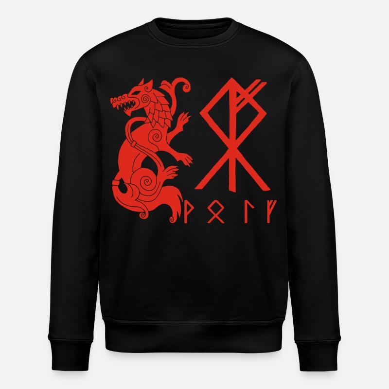 Roter Wolf Fenrir - Stanley/Stella Unisex Bio-Sweatshirt ROLLER - Schwarz