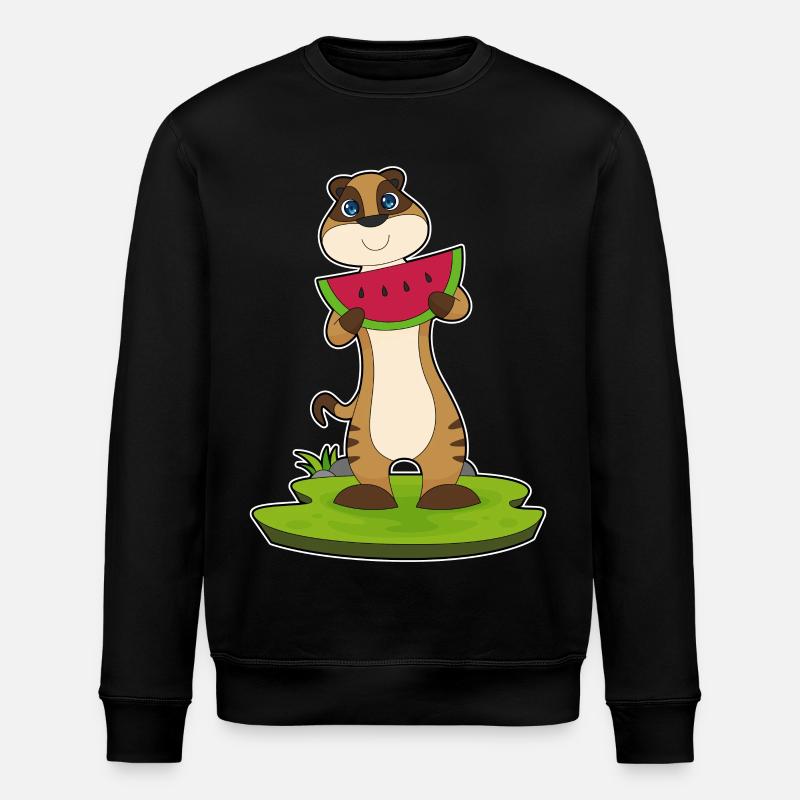 Erdmännchen Wassermelone Frucht - Stanley/Stella Unisex Bio-Sweatshirt ROLLER - Schwarz
