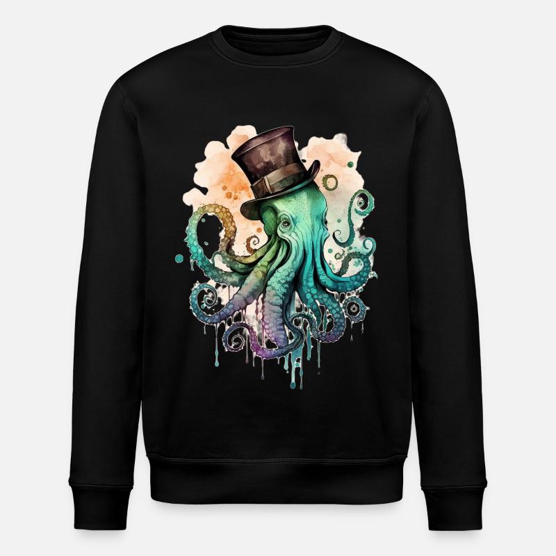 Octophus avec cylindre - Sweat bio ROLLER Stanley/Stella Unisexe - noir