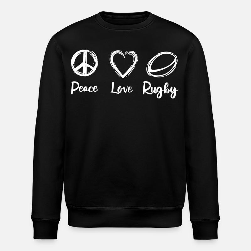 Peace Love Rugby - Sweat bio ROLLER Stanley/Stella Unisexe - noir