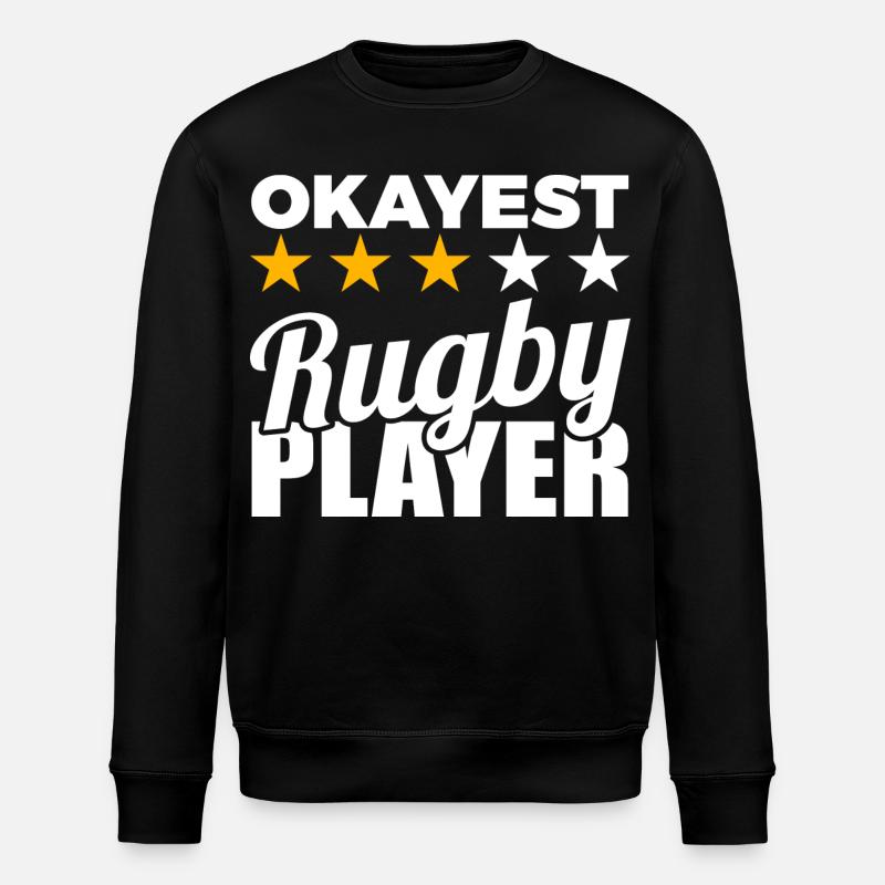 Funny rugby player - Stanley/Stella ROLLER Unisex Organic Sweatshirt - black
