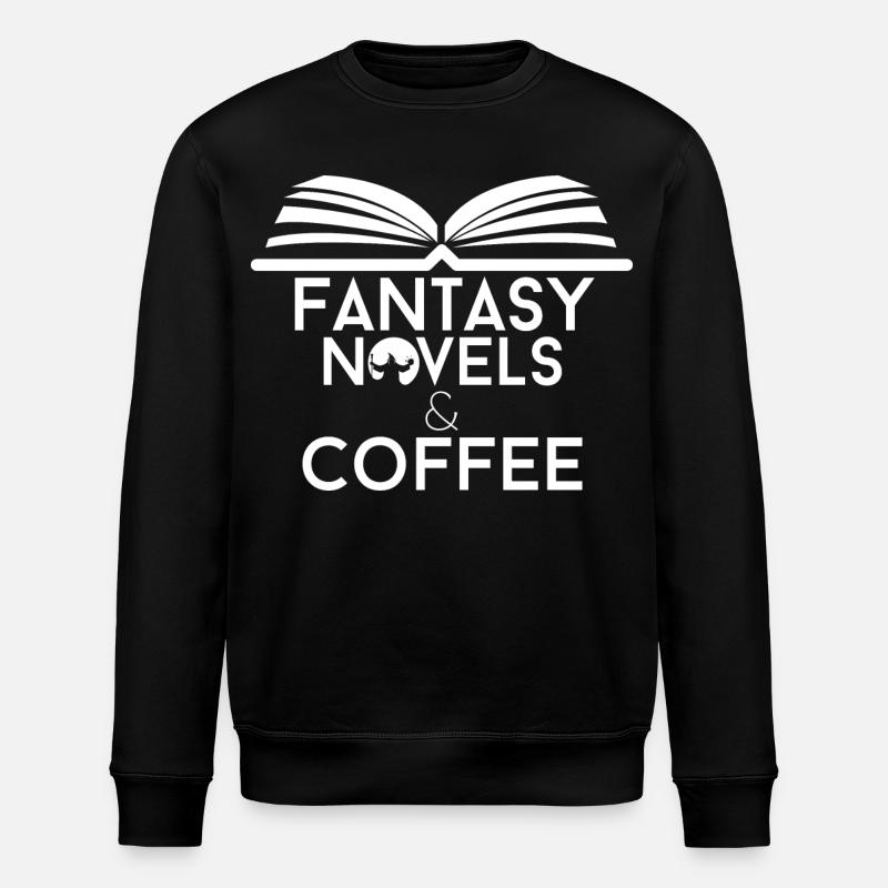 Book Lover Fantasy Romane und Kaffee - Stanley/Stella Unisex Bio-Sweatshirt ROLLER - Schwarz