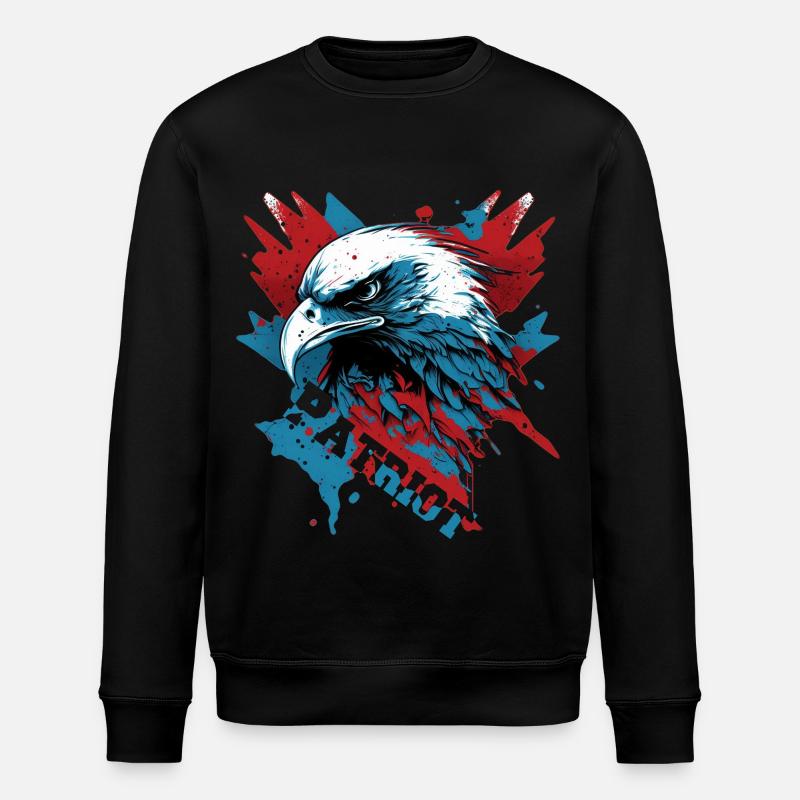 Aigle patriotique avec lettrage - Sweat bio ROLLER Stanley/Stella Unisexe - noir