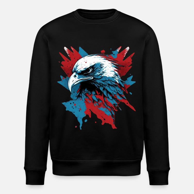 Patriotic Eagle - Stanley/Stella ROLLER Unisex Organic Sweatshirt - black