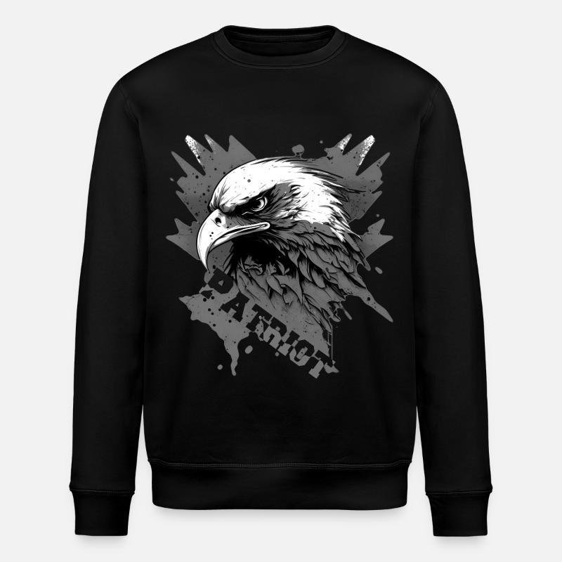 Aigle patriotique avec lettrage - Sweat bio ROLLER Stanley/Stella Unisexe - noir