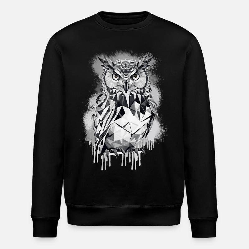 Geometric owl - Stanley/Stella ROLLER Unisex Organic Sweatshirt - black