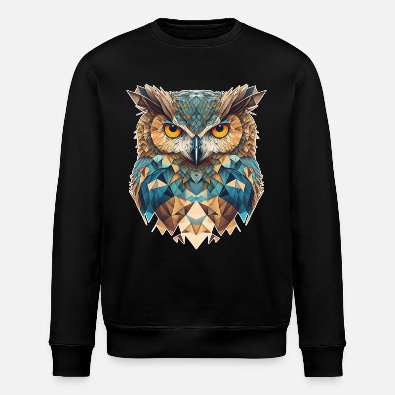 Eulenkopf geometrisch - Stanley/Stella Unisex Bio-Sweatshirt ROLLER - Schwarz