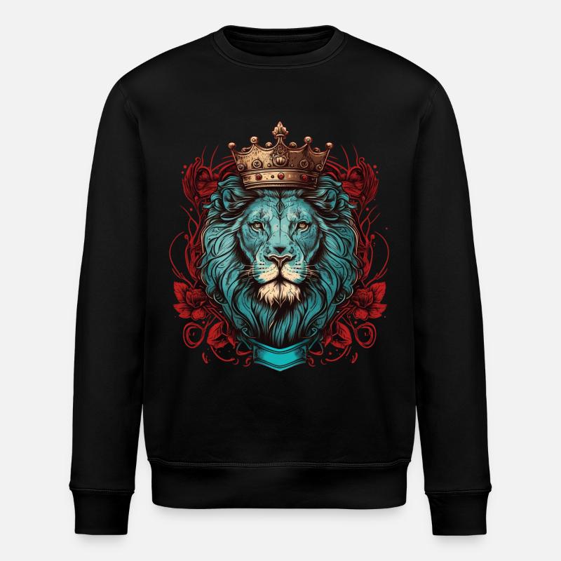 Majestätischer Löwe - Stanley/Stella Unisex Bio-Sweatshirt ROLLER - Schwarz