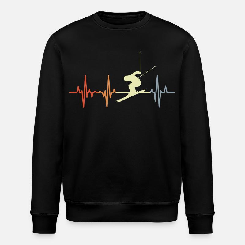 Skier palpitations ECG - Stanley/Stella ROLLER Unisex Organic Sweatshirt - black