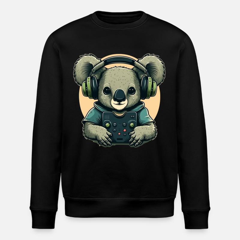Koala ours avec Walkman - Sweat bio ROLLER Stanley/Stella Unisexe - noir