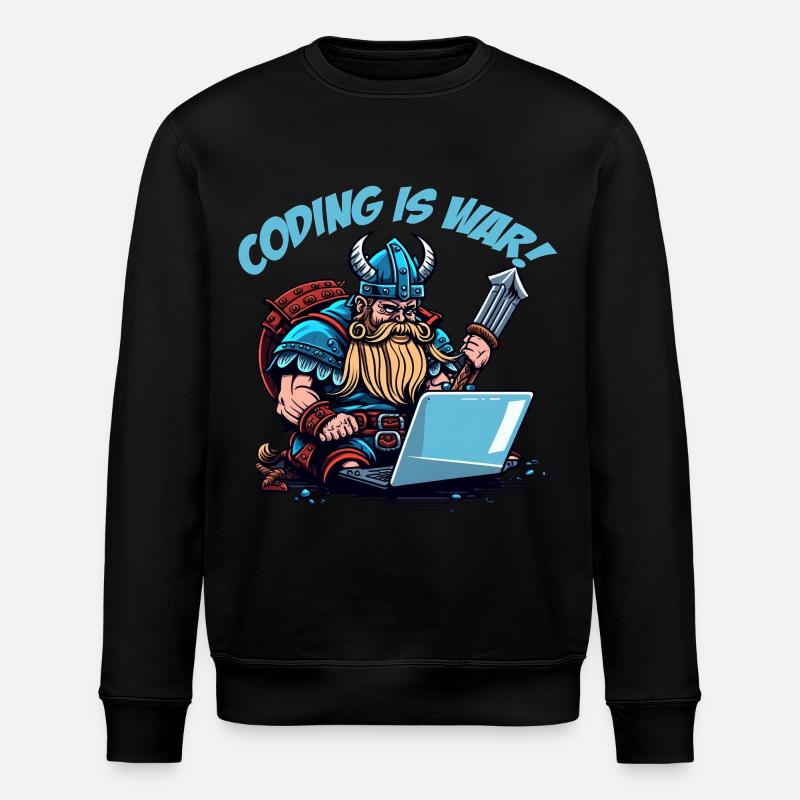 "Coding is war" Wikinger - Stanley/Stella Unisex Bio-Sweatshirt ROLLER - Schwarz