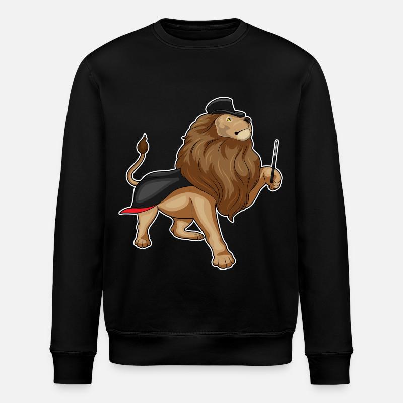 Löwe Zauberer Zauberstab - Stanley/Stella Unisex Bio-Sweatshirt ROLLER - Schwarz