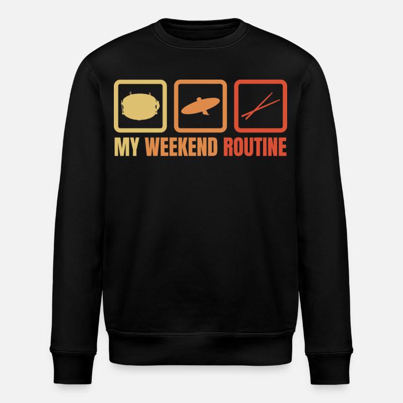 Meine Wochenendroutine - Stanley/Stella Unisex Bio-Sweatshirt ROLLER - Schwarz