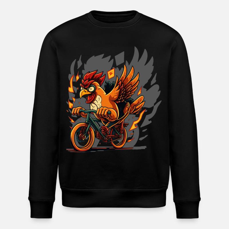 Poulet à vélo - Sweat bio ROLLER Stanley/Stella Unisexe - noir